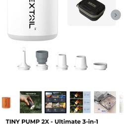 White Flextail Air Pump With Storage Bag