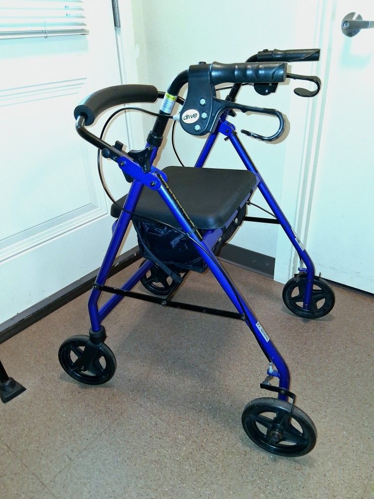 Walker π Drive Brand Medical Walker Dual Locking Brakes Metallic Paint Underside Storage Indoor Outdoor 300 Pound Capacity +Document Holder π π§³