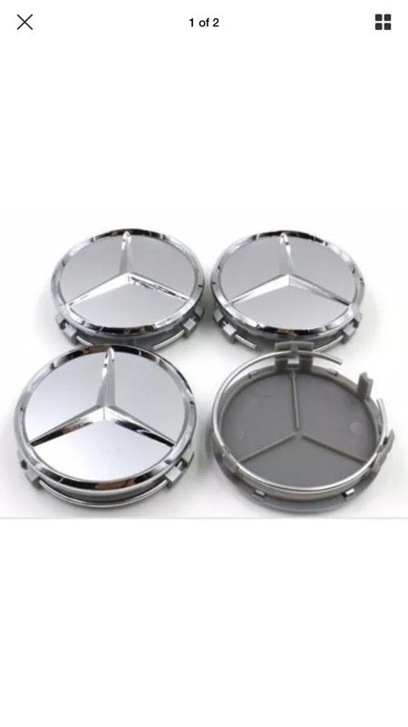 Brand new Mercedes silver rim center cap
