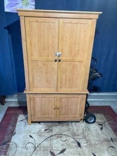 LIGHT WOODEN ARMOIRE CABINET (DELIVERY AVAILABLE)