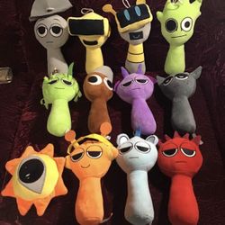 12 SPRUNKI PLUSH DOLLS 9” ALL FOR 55 firm price EXECELLET CONDITION