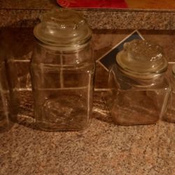 4 - GLASS STORAGE CONTAINERS ...... CHECK OUT MY PAGE FOR MORE ITEMS
