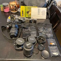 Nikon Ds3200 With 18-55mm And 55-200 Lens And Many Extras