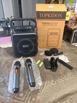 TOPKIDON new portable Bluetooth speaker/karaoke machine W remote