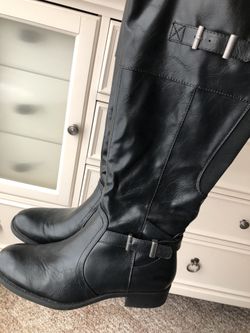 Black leather boots
