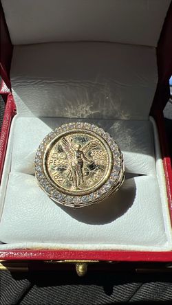14K Gold Centenario Nugget Ring