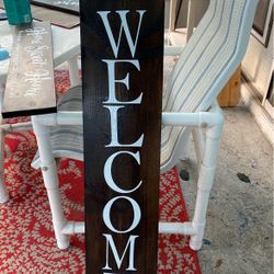 Handmade welcome sign . Can Add Family Name For $10 More
