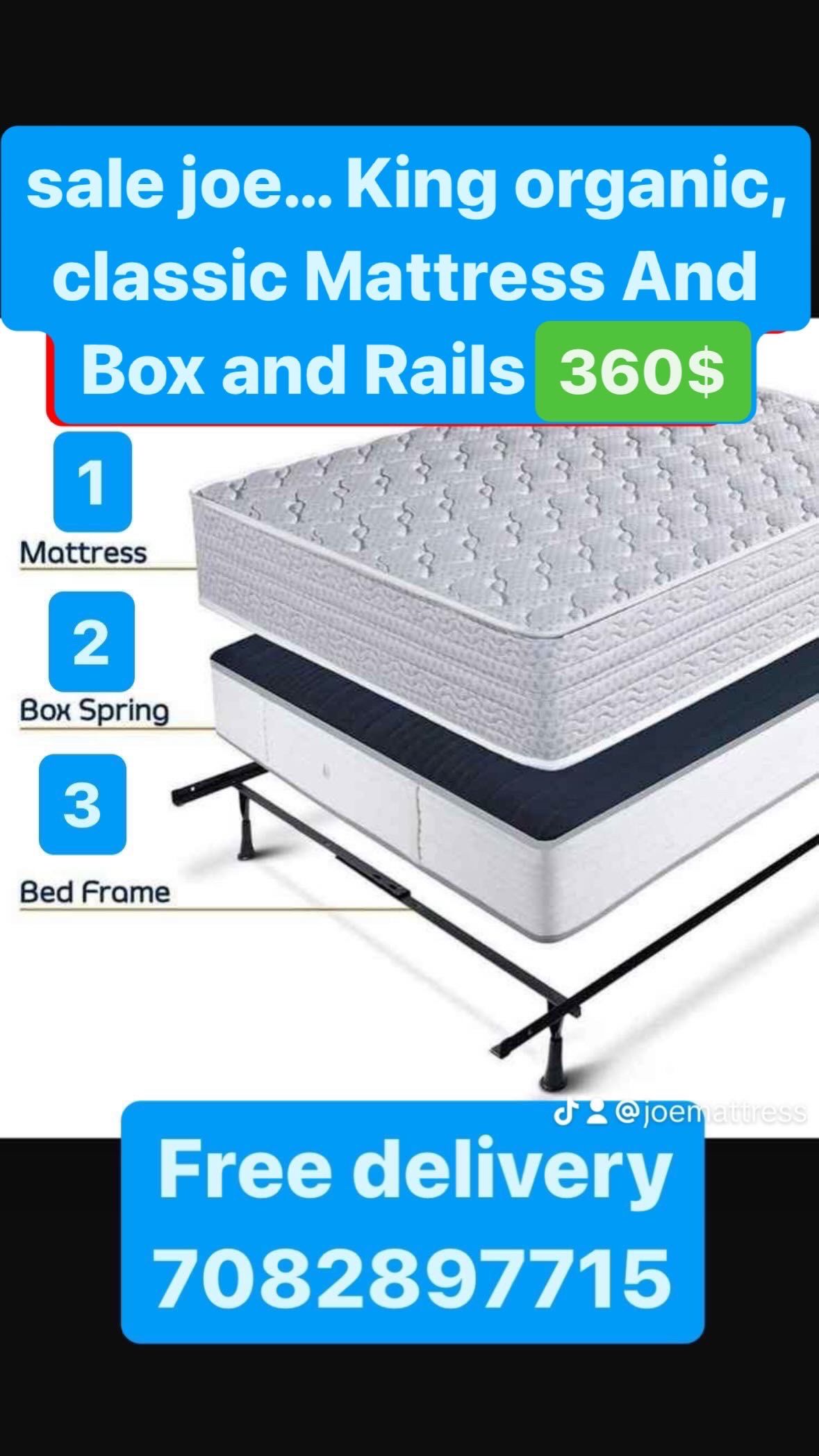 Huge sale for Mattress And Box Twin size mattress and box 150.$ full 190$ Queen 200$ king 290$. Mattress And Box and frame and headboard. King 580$ Qu