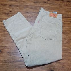 Men's Levi Beige Corduroy Pants Size 36x30