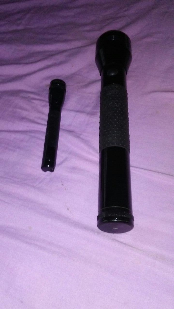Innovage led big waterproof flashlights and small ( AA batteries) mag lite flash light