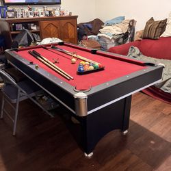 6-ft Combo Pool & Ping-Pong Table – Black/Red – MUST GO by Sat 7/19!