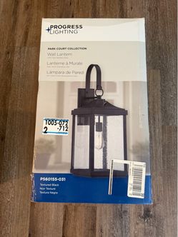 Progress Lighting Park Court Wall Lantern Textured Black