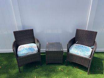 Outdoor Patio Set. 2 Chairs and Table
