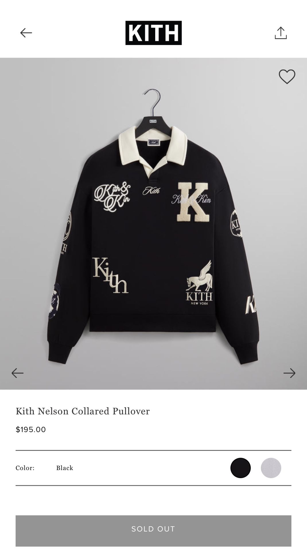 Kith Nelson Collared Pullover (Large, Open To XL Trade) for