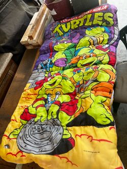 Vintage 1990 Teenage Mutant Ninja Turtles Youth Sleeping Bag Mirage Studios