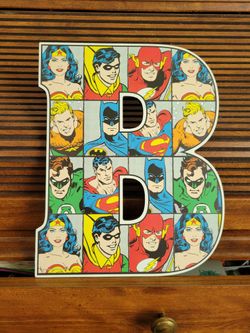 Letter B Wall Plaque W/Superheroes!
