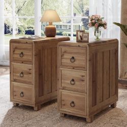 New assembled Solid Wood End Table Set of 2, Narrow Side Table with 3 Drawers Wooden Living Room End