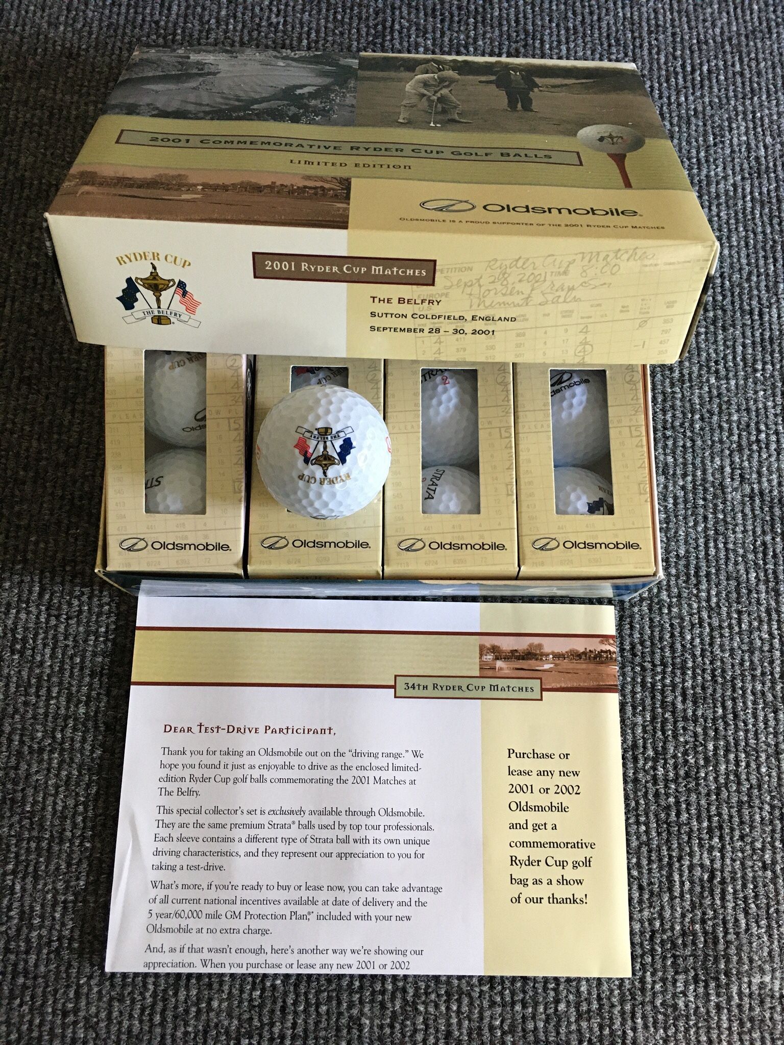 Vintage 2001 Strata Oldsmobile Ryder Cup 4 Sleeves Of Golf Balls 