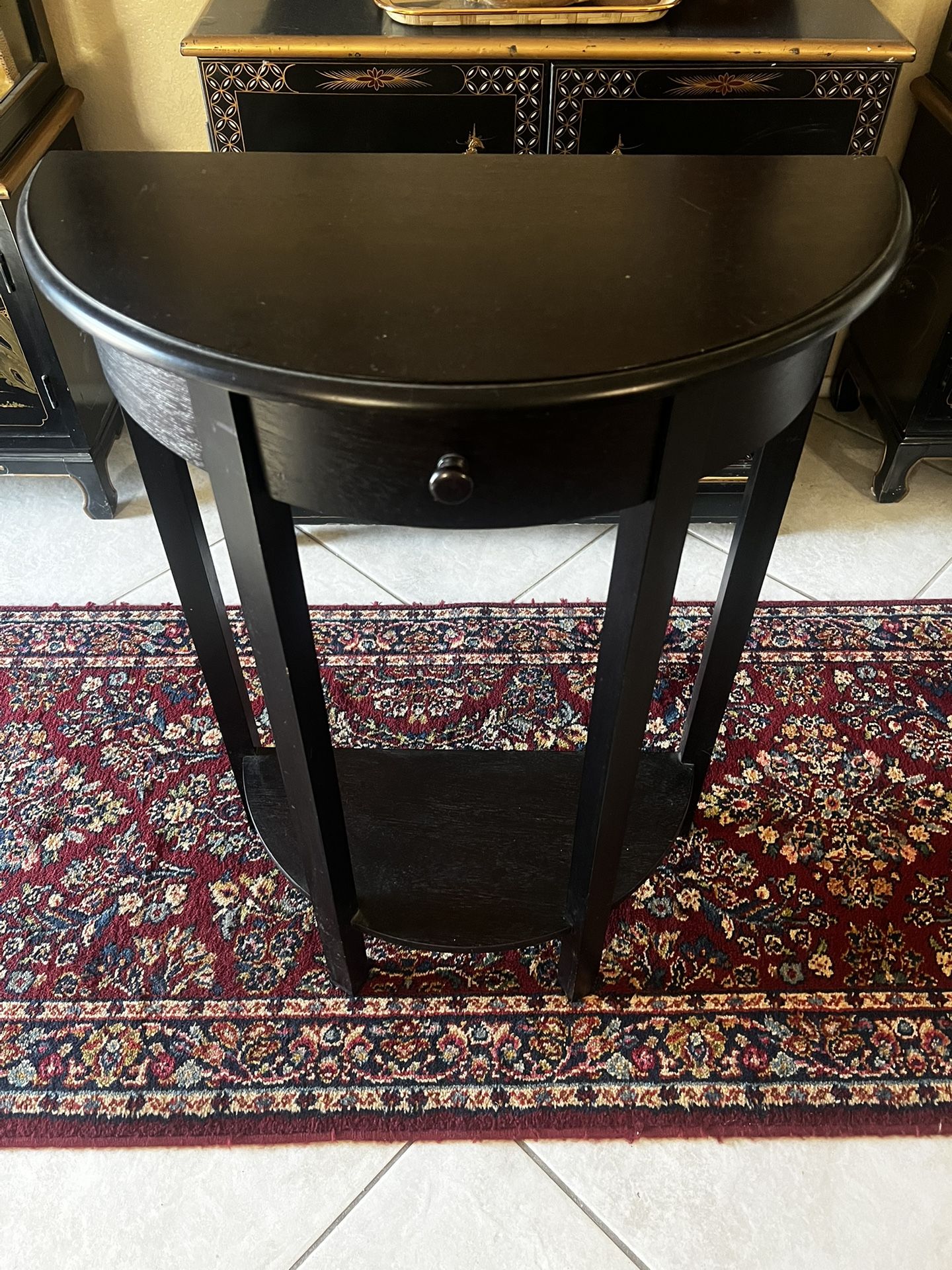 Black Narrow Entryway Table With Drawer $40