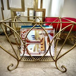 Mid century Gold Metal Magazine Rack