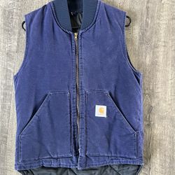 Vintage Carhartt VQ182 Navy Blue Arctic Vest Size Small