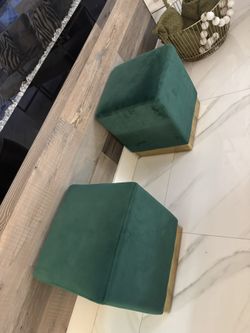 Green And Gold Ottoman 
