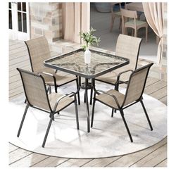 5 Pieces Outdoor Patio Dining Set