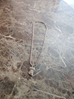 Gold Rope Chain Necklace with Jesus Pendant