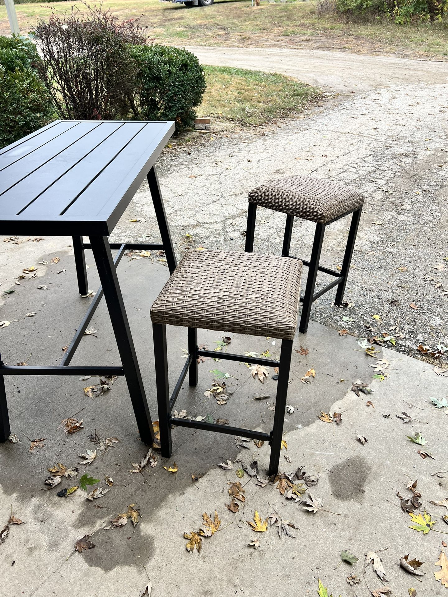 Outdoor High Table And 2 Chairs