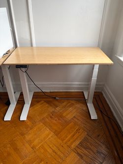Electric Standing Desk with Bamboo Top