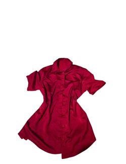 Red Button-Down Short Sleeve shirt