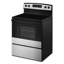 Amana 30 in. 4 Burner Element Freestandinga Electric Range in Stainless Steel