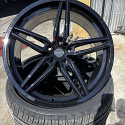 SET OF FOUR 20” HONDA TOYOTA KIA NISSAN MUSTANG MALIBU WHEELS AND TIRES