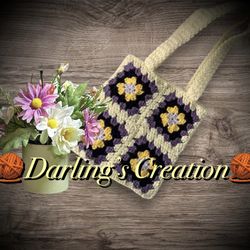 Crochet Handmade Granny Square Bag