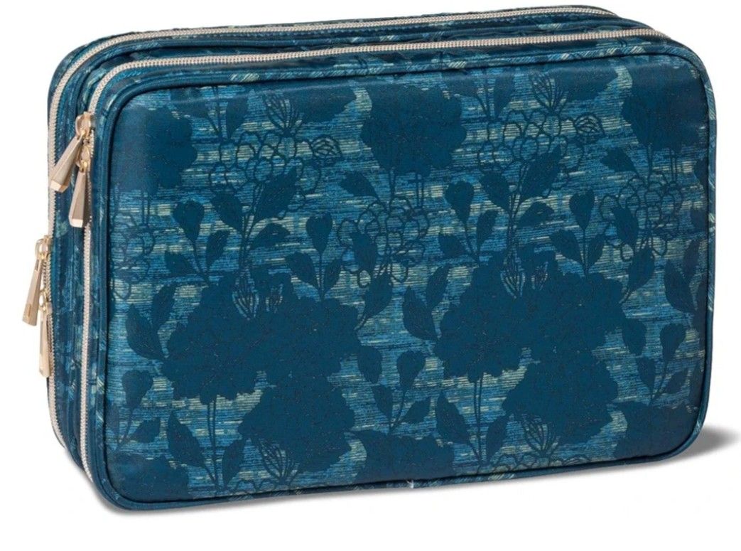 Sonia Kashuk Travel Tote Makeup Bag, Floral Blue