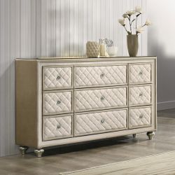 Ultra glam cream velvet dresser ivory