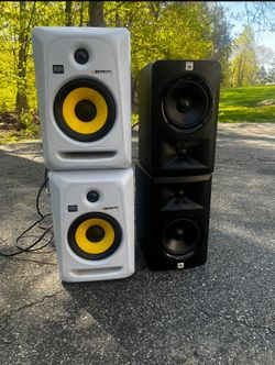 Jbl and krk studio speakers