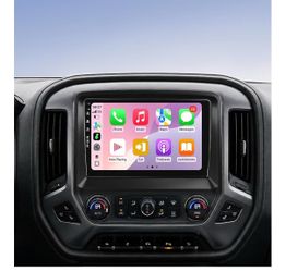 5G-WiFi6 (4Core 64G ROM) Car Radio Stereo for Silverado GMC Sierra 2014-2018,10 inch Touch Screen Head Unit with Wireless Carplay Android Auto GPS Blu