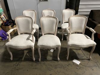 Six Louis Vuitton style dining room chairs