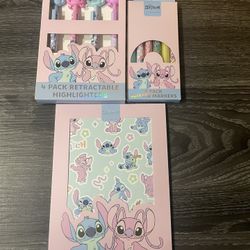 NWT Stitch sticker book, highlighter and markers