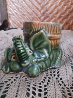 Vintage Ceramic Elephant Planter