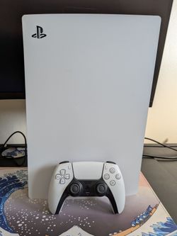 Ps5 disc edition with controllers and cables