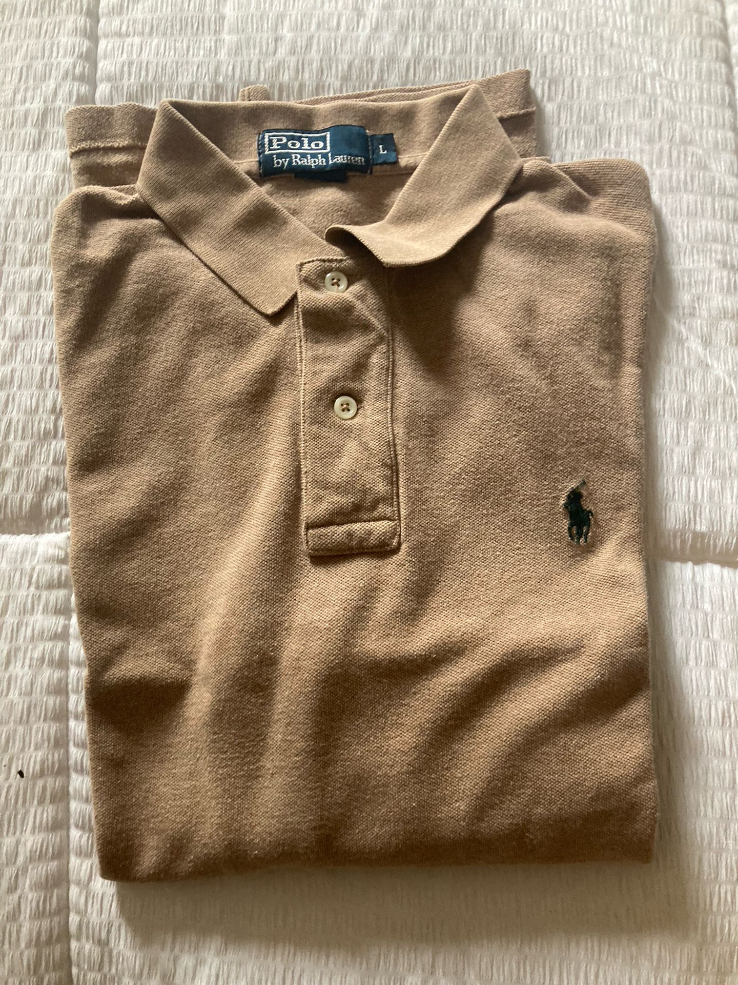 Vintage Polo Ralph Lauren Long Sleeve Brown Collared Shirt Sz Large