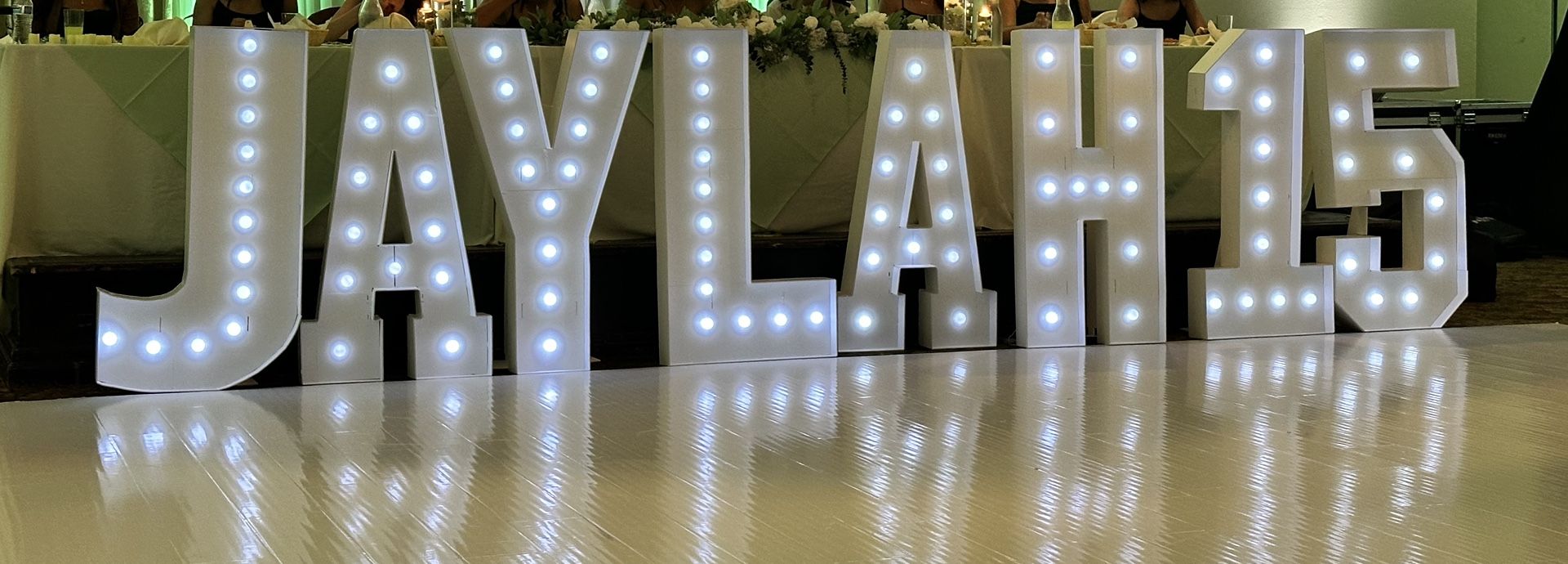 Large Cool White Light Up Letters
