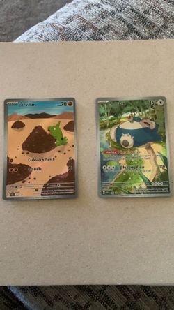 Larvitar and Snorlax Pokémon cards