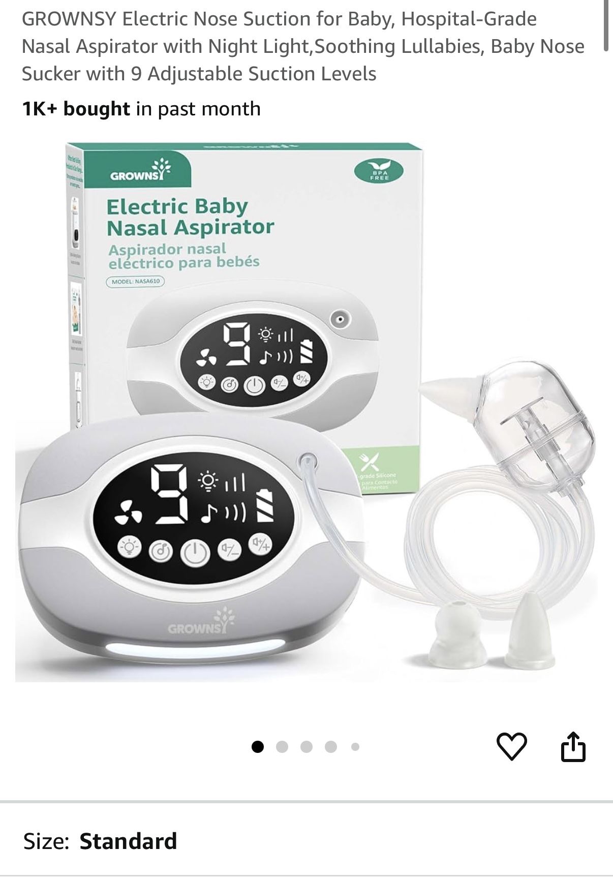 GROWNSY Electric Nose Suction for Baby