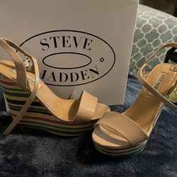 Steve Madden Colorful Wedge Heels, Size 6