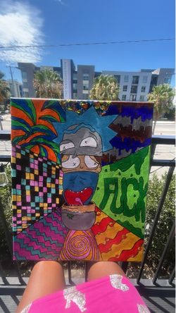 rick and morty painting