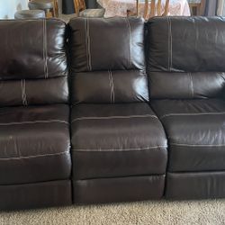 Leather Reclining Sofa