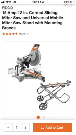 Rigid Saw Rolling Stand 12”